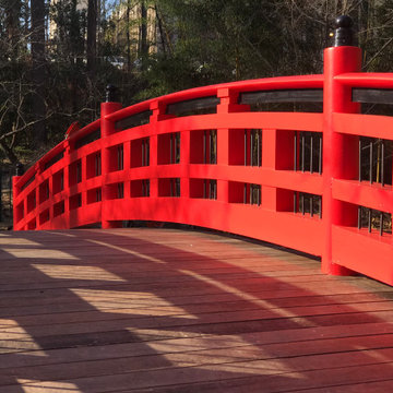 Giboshi Bridge Post Finials at the Sarah P. Duke Garden's Asiatic Arboretum