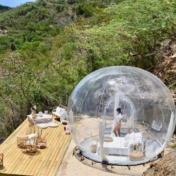 Glamping Bubble tent in the Caribbean Landscape