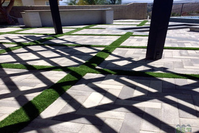 Photo of a mid-sized shade courtyard brick outdoor sport court in San Francisco for summer.