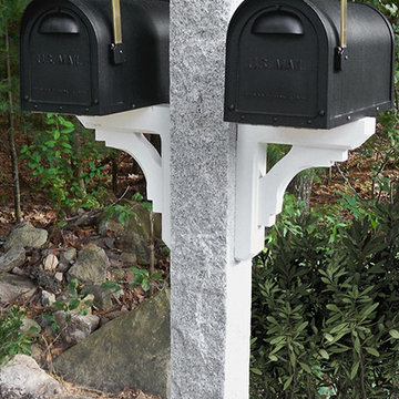 Granite Mailbox Post with Two Mailboxes