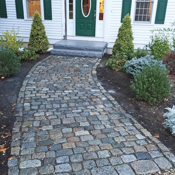 Granite Steps and cobblestone walkway