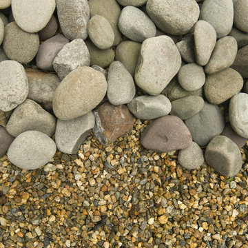 Gravel and Mexican river pebble textures in the Pebble Fountain