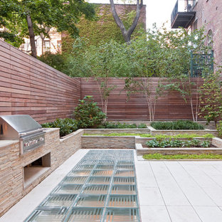 Foto di un giardino contemporaneo dietro casa con un giardino in vaso