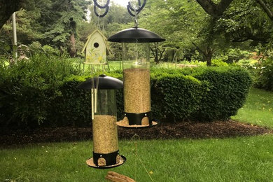 hanging bird feeders & wind chimes