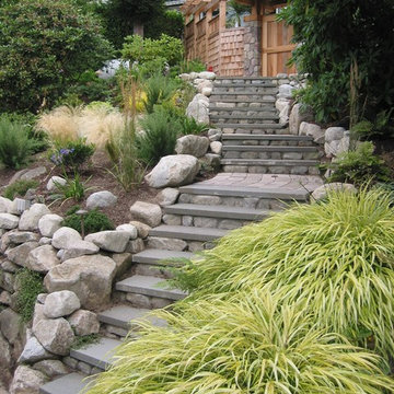 Hillside entry stairs