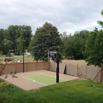 Home Backyard Basketball Court - FInal Day of Installation