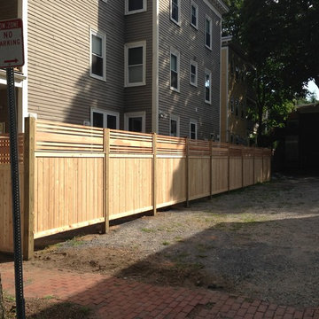 Horizontal boards cedar fences