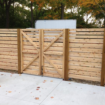 Horizontal boards cedar fences