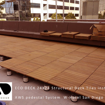 Hotel Decking with ECO Decks Ipe deck tiles