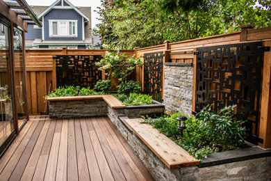 Inspiration for a mid-sized contemporary backyard waterfall in Vancouver.