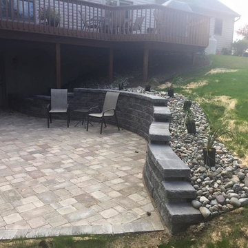 Installation of patio and retaining wall