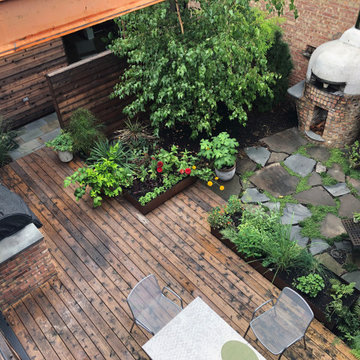Interior Courtyard With Wood Burning Pizza Oven