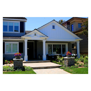 Interlocking Paver Entry with Columns - Craftsman - Landscape - Orange ...