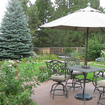 Inviting patio and plantings