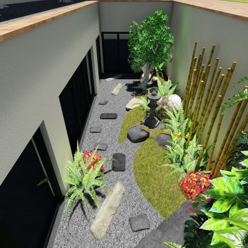 Japanese Garden with Tropical Vibes