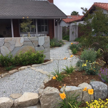 Japanese Zen Garden Backyard with Fountain and Patio
