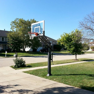 Joe K's Pro Dunk Silver Basketball System on a 25x17 in Plainfield, IL