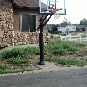Josh W's Pro Dunk Silver Basketball System on a 60x20 in Park City, UT