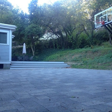 Kelly H's Pro Dunk Gold Basketball System on a 37x27 in Chessnut Hill, MA