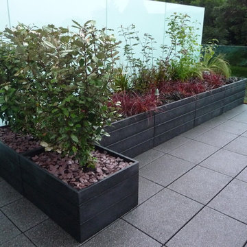 Kenmare - colourful planting and plum slate mulch