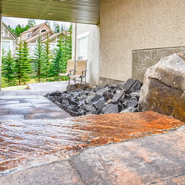 Kootenay Brownstone Steps with Rock Feature