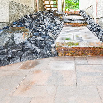 Kootenay Brownstone Steps with Rundle Stone Tailings