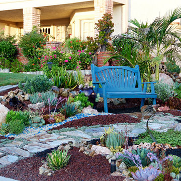 Lake Forest HOA Home Front Yard Remodel with Drought Tolerant Succulent Garden