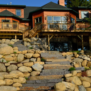 Lake Home with Boulders