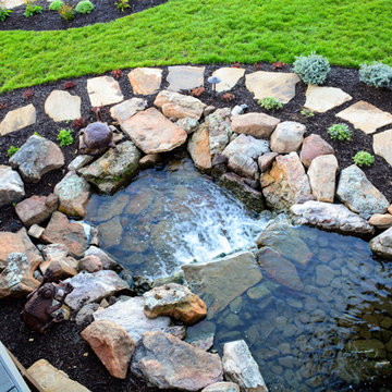 Lakeside Entertainment Water Feature and Flagstone Path