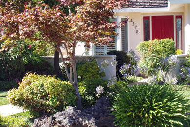 This is an example of a mid-sized drought-tolerant and partial sun front yard landscaping in San Francisco.
