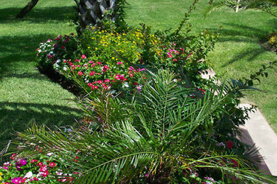 Design ideas for a large partial sun front yard landscaping in Houston.