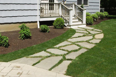 This is an example of a front yard landscaping in New York.