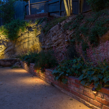 Landscape lighting on hillside