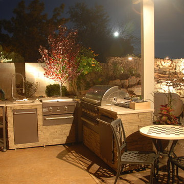 Landscape Lighting With Outdoor Kitchen