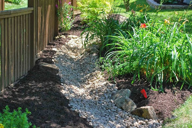 Photo of a side yard gravel landscaping in Kansas City.