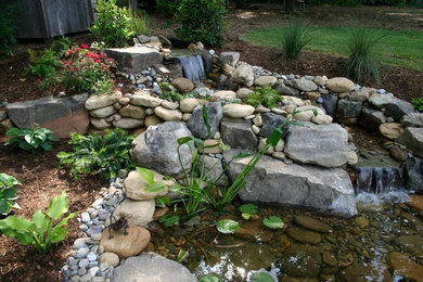 シャーロットにある中くらいなおしゃれな庭 (天然石敷き) の写真