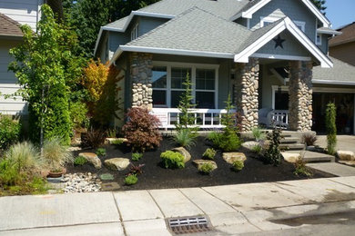 This is an example of a front yard stone landscaping in Seattle.