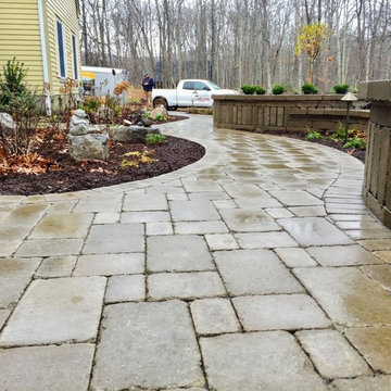 Landscaping, LED Lighting, Front Walkway, Planter Walls, New Paltz NY