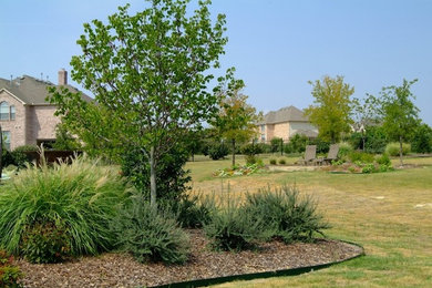 This is an example of a traditional backyard landscaping in Dallas.