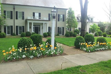 This is an example of a traditional front yard garden path in Charlotte.