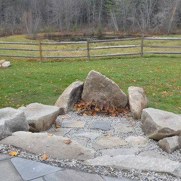 Large boulders make a natural fire pit