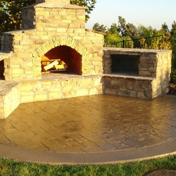 Large Outdoor Concrete Fireplace