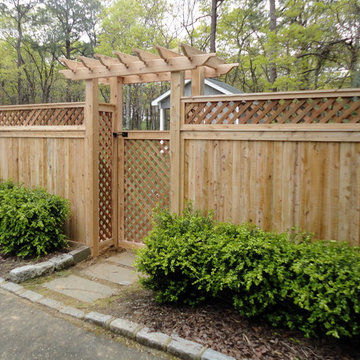 Lattice Top Cedar Privacy Fence Installed in East Hampton, NY 11937