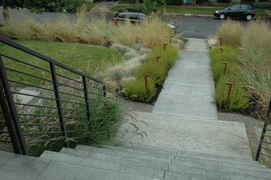 Inspiration for a mid-sized modern drought-tolerant and full sun front yard walkway in Salt Lake City for fall.