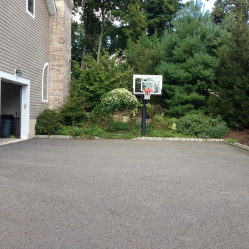 Liana B's Pro Dunk Silver Basketball System on a 32x43 in Montville, NJ