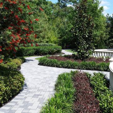 Light Tone Brick Pathway with Landscaping
