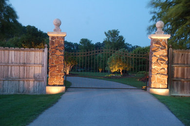 Lighting Gate Entrance To Private Estate