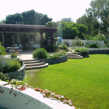 Lilian Rice, Estate landscape, Rancho Santa Fe, courtyard, pavers