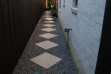 Limestone walkways with stepping stones