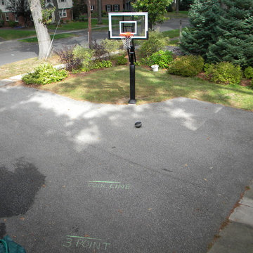 Lisa T's Pro Dunk Silver Basketball System on a 32x25 in Longmeadow, MA